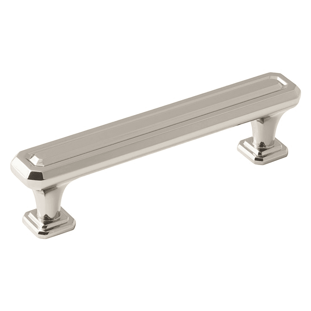 Amerock 96mm Wells Handle Pull in Polished Nickel finish for kitchen and bathroom cabinets