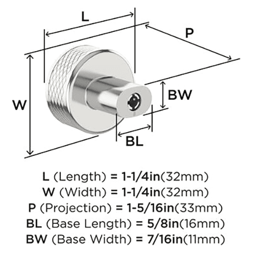 1-1/4" Bronx Round Cabinet Knob, Polished Nickel
 Alt 1 - Image