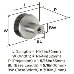 1-1/4" Esquire Round Cabinet Knob, Polished Nickel/Black Bronze Alt 1 - Image