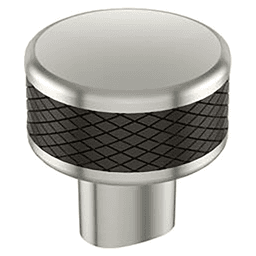 1-1/4" Esquire Round Cabinet Knob, Satin Nickel/Oil-Rubbed Bronze Main - Image