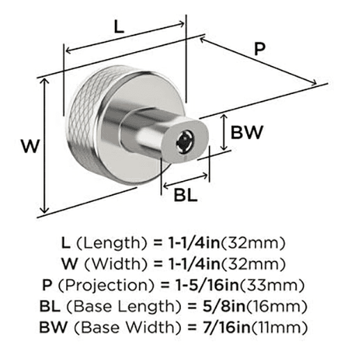 1-1/4" Esquire Round Cabinet Knob, Polished Nickel/Stainless Steel Alt 3 - Image