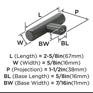 2-5/8" Bronx Cabinet T-Knob, Oil-Rubbed Bronze Alt 2 - Image