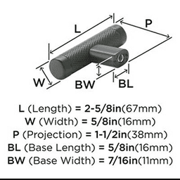 2-5/8" Bronx Cabinet T-Knob, Oil-Rubbed Bronze Alt 2 - Image