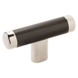 Amerock 2-5/8" Esquire T-Knob in Polished Nickel/Black Bronze finish on cabinet drawer