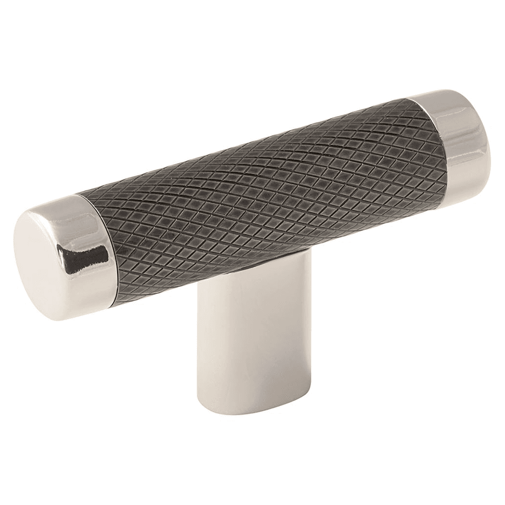 Amerock Esquire T-Knob in Polished Nickel/Gunmetal, 2-5/8 inches