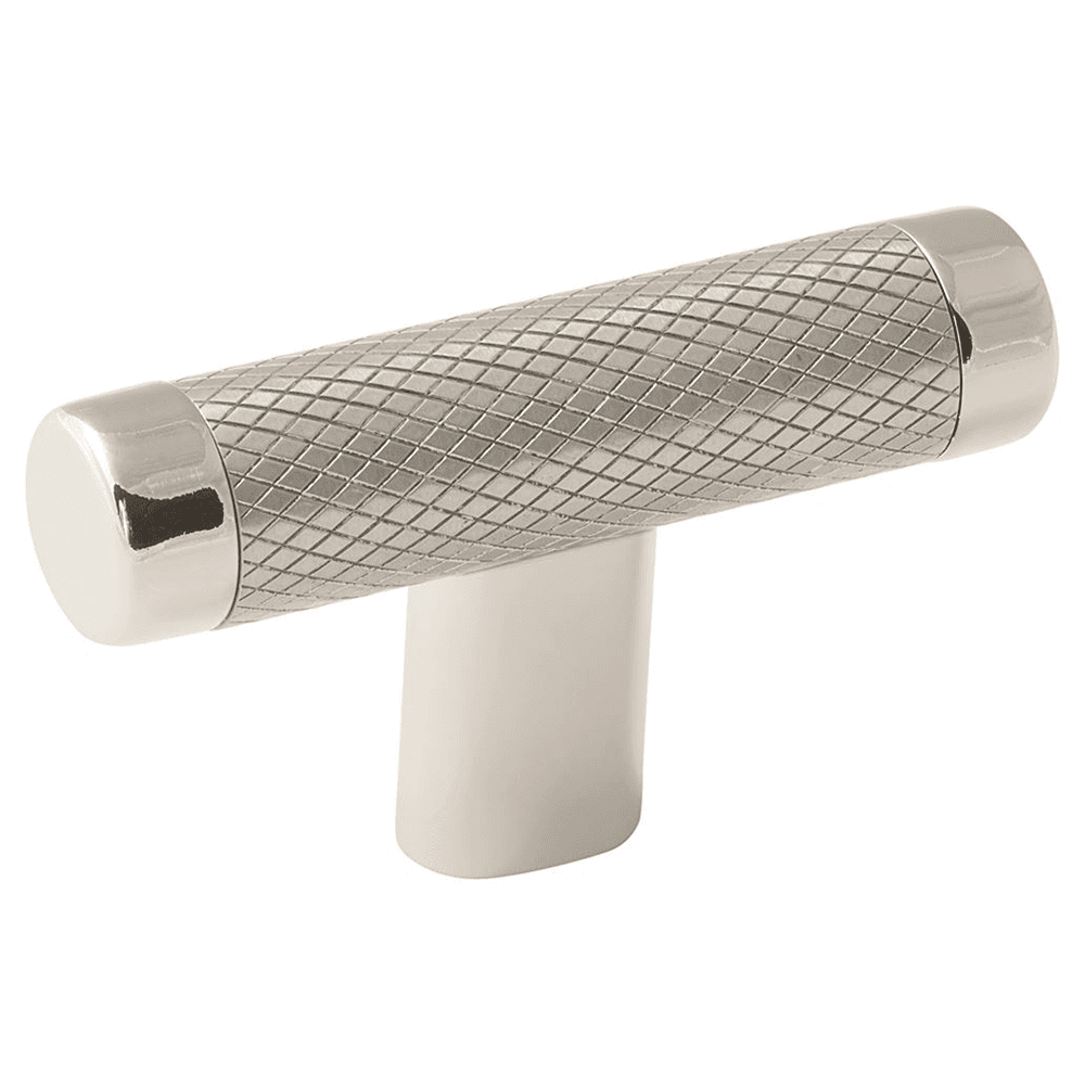 Amerock 2-5/8" Esquire T-Knob in Polished Nickel/Stainless Steel on a Cabinet Door