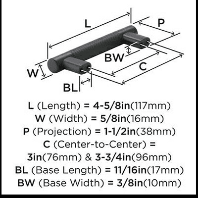 3" x 3-3/4" Bronx Cabinet Pull, Black Bronze Alt 5 - Image