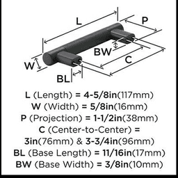 3" x 3-3/4" Bronx Cabinet Pull, Black Bronze Alt 5 - Image