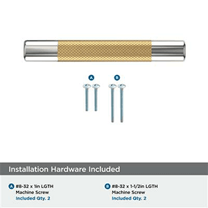 3 - 3-3/4" Esquire Cabinet Pull, Polished Nickel/Champagne Bronze Alt 2 - Image