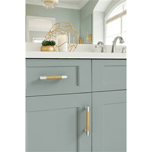 3 - 3-3/4" Esquire Cabinet Pull, Polished Nickel/Champagne Bronze Alt 4 - Image