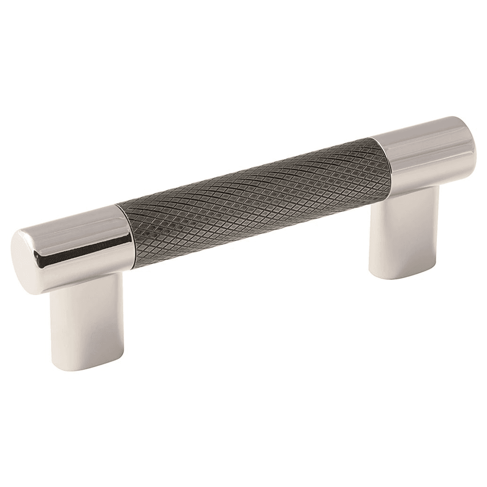 Amerock Esquire 3"/96mm Pull in Polished Nickel/Gunmetal