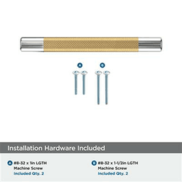 5-1/16" Esquire Cabinet Pull, Polished Nickel/Champagne Bronze Alt 2 - Image