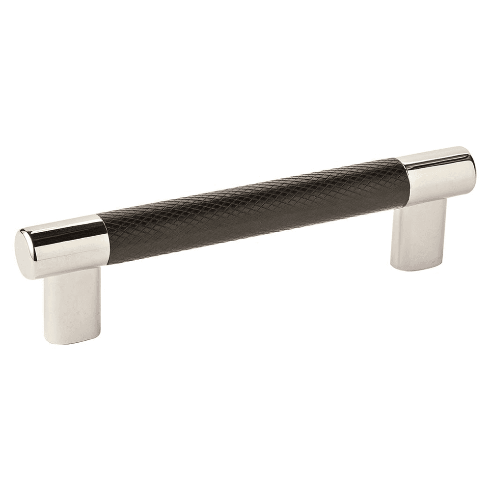 Contemporary Amerock T-Bar Pull, 128mm, Polished Nickel/Gunmetal Finish