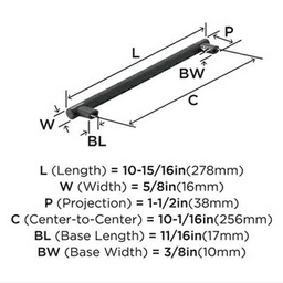 10-1/16" Bronx Cabinet Pull, Gun Metal Alt 5 - Image