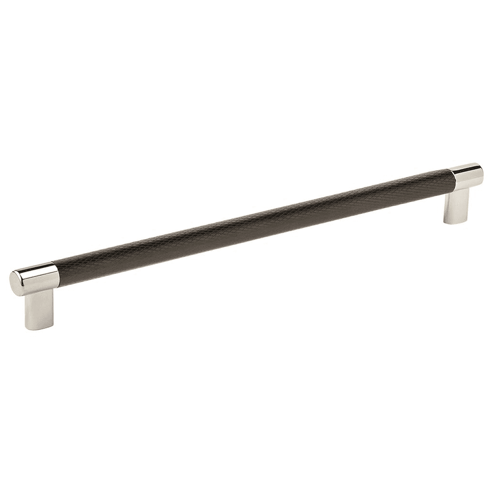 Amerock Esquire T-Bar Pull in Polished Nickel/Black Bronze on Black Background