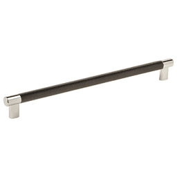 Amerock Esquire T-Bar Pull in Polished Nickel/Black Bronze on Black Background
