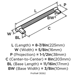 8" Bronx Cabinet Pull, Gun Metal Alt 5 - Image