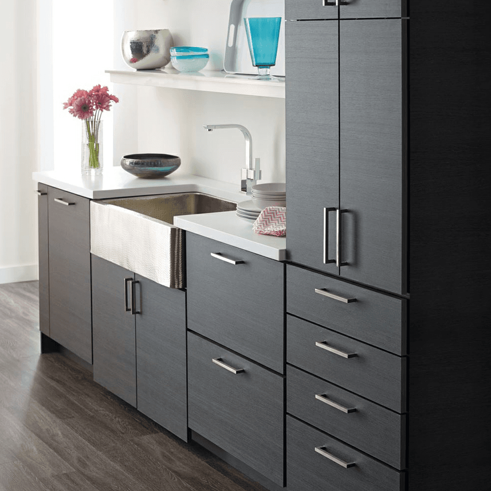 Modern square design Monument Handle Pull by Amerock in Polished Nickel - Bold and refined touch