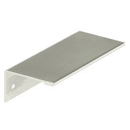 Polished Nickel Finger Pull for Cabinet Doors - Close Up View