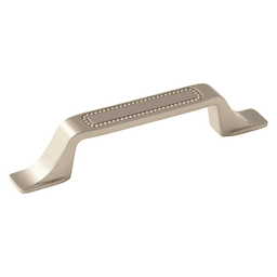Amerock 96mm Carolyne Handle Pull in Satin Nickel on Cabinet Drawer