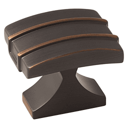 Amerock 1-1/2" Davenport T-Knob in Oil-Rubbed Bronze Finish on White Cabinet Door
