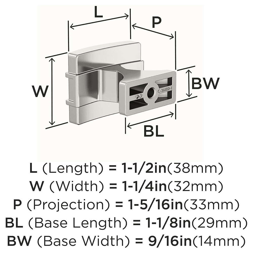 1-1/2" Davenport Cabinet Knob Polished Nickel Alt 2 - Image