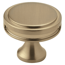 Amerock 1-3/8" Oberon Round Knob in Golden Champagne Finish on White Background