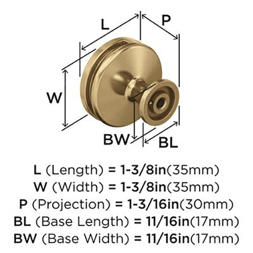 1-3/8" Oberon Round Knob, Champagne Bronze Alt 3 - Image