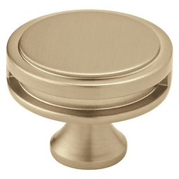 Amerock 1-3/4" Oberon Round Knob in Golden Champagne Finish on White Background