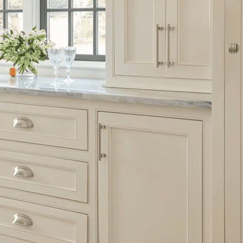 Amerock's Davenport collection features a distinctive graphic appeal, as seen in this Satin Nickel Handle Pull.