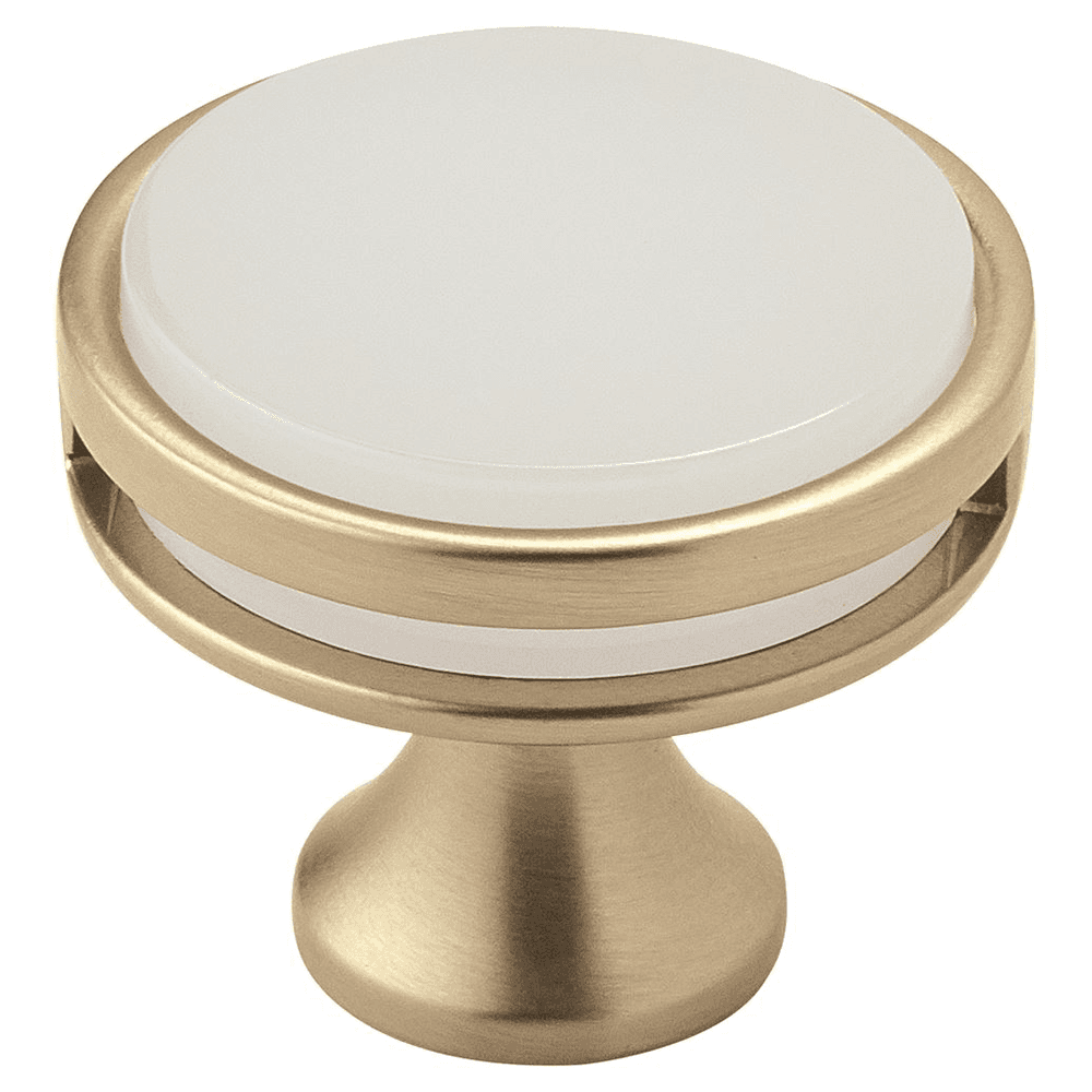 Amerock Oberon Acrylic Knob in Golden Champagne/Frosted finish.