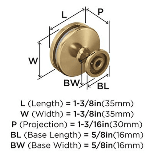 1-3/8" Oberon Acrylic Knob, Champagne Bronze/Frosted Acrylic Alt 3 - Image