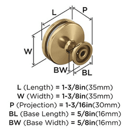1-3/8" Oberon Acrylic Knob, Champagne Bronze/Frosted Acrylic Alt 3 - Image