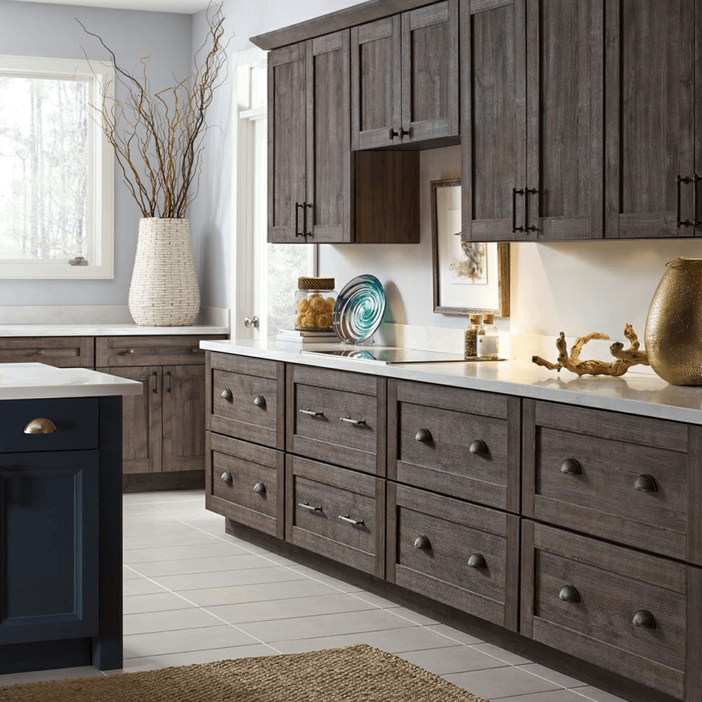 Amerock Sea Grass Rectangular Knob in Oil Rubbed Bronze Finish on Cabinet Door