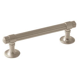 Amerock 96mm Sea Grass Handle Pull in Satin Nickel finish on a kitchen cabinet