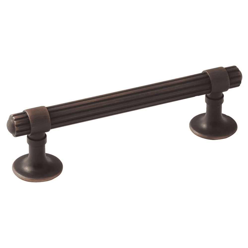 Amerock 96mm Sea Grass Handle Pull, Oil-Rubbed Bronze on White Background