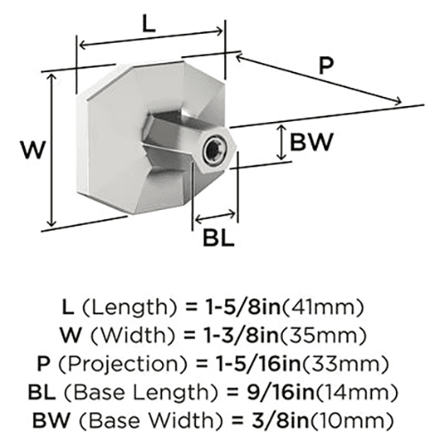 1-5/8" London Rectangle Cabinet Knob, Black Bronze/Satin Nickel Alt 1 - Image
