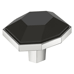 1-5/8" London Rectangle Cabinet Knob, Black Bronze/Polished Chrome Main - Image