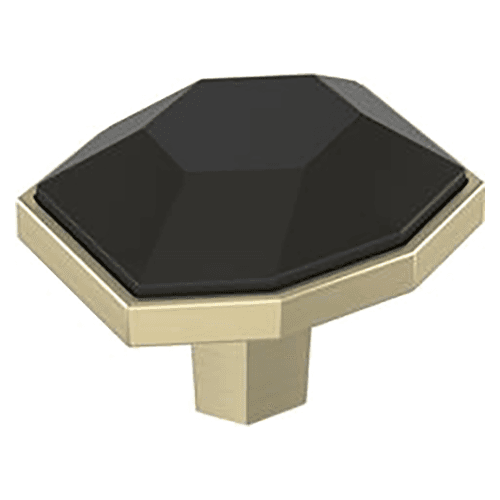 1-5/8" London Rectangle Cabinet Knob, Black Bronze/Golden Champagne Main - Image