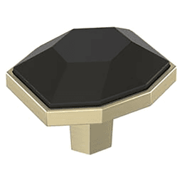 1-5/8" London Rectangle Cabinet Knob, Black Bronze/Golden Champagne Main - Image