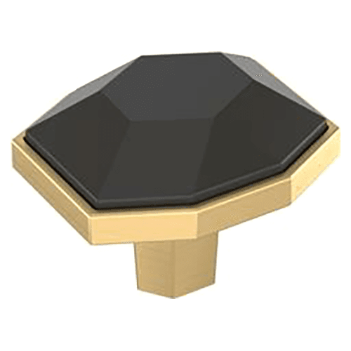 1-5/8" London Rectangle Cabinet Knob, Black Bronze/Champagne Bronze Main - Image