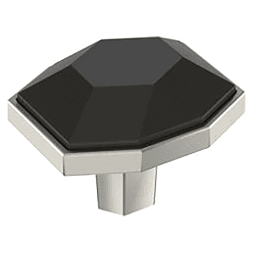 1-5/8" London Rectangle Cabinet Knob, Black Bronze/Satin Nickel Main - Image