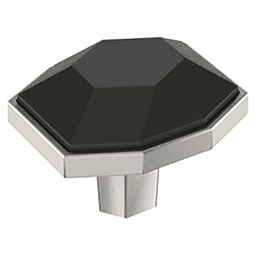 1-5/8" London Rectangle Cabinet Knob, Black Bronze/Satin Nickel Main - Image