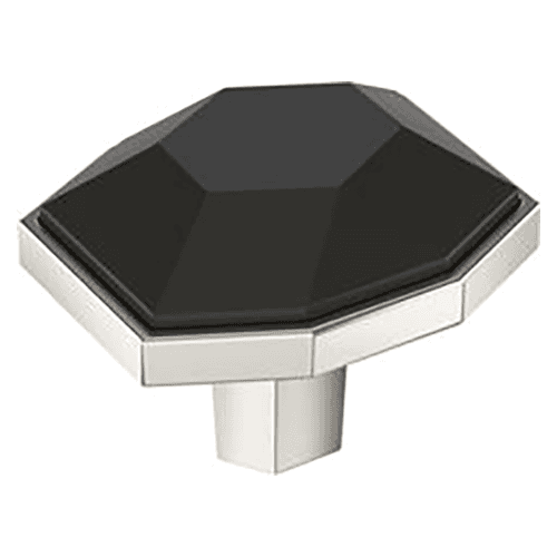 1-5/8" London Rectangle Cabinet Knob, Black Bronze/Polished Nickel Main - Image