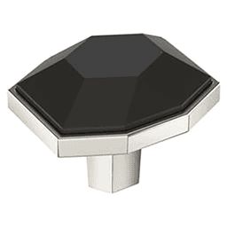1-5/8" London Rectangle Cabinet Knob, Black Bronze/Polished Nickel Main - Image