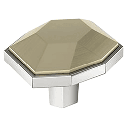 1-5/8" London Rectangle Cabinet Knob, Golden Champagne/Polished Chrome Main - Image