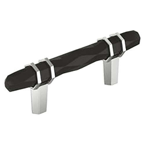 3" London Cabinet Pull, Black Bronze/Polished Chrome Main - Image