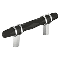 3" London Cabinet Pull, Black Bronze/Polished Chrome Main - Image