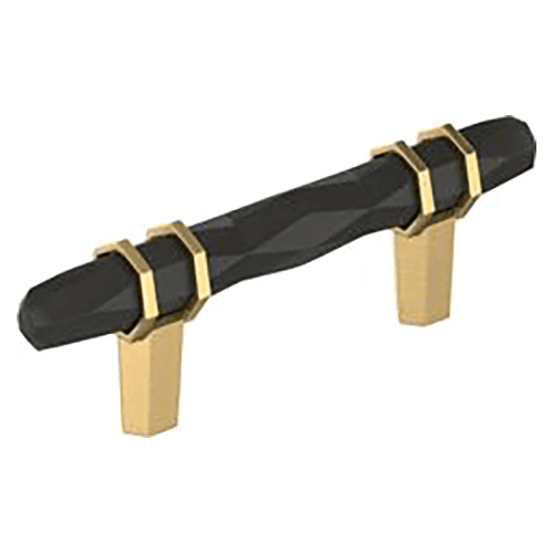 3" London Cabinet Pull, Black Bronze/Champagne Bronze Main - Image