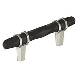 3" London Cabinet Pull, Black Bronze/Satin Nickel Main - Image